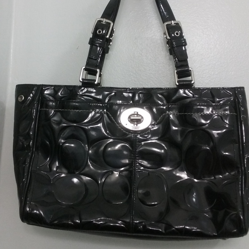 Coach Embossed Hamilton Patent Leather Bag
